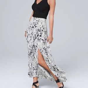 WHBM Tropical-Print Maxi Skirt Size 0